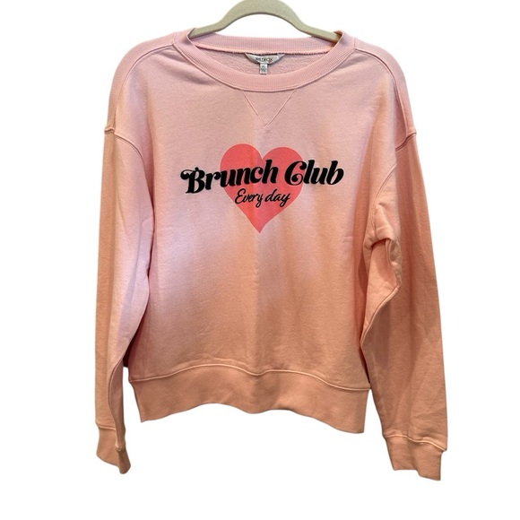 Wildfox Tops - NWT Wildfox “Brunch Club” Heart Graphic Crewneck Sweatshirt Casual Sz XS
